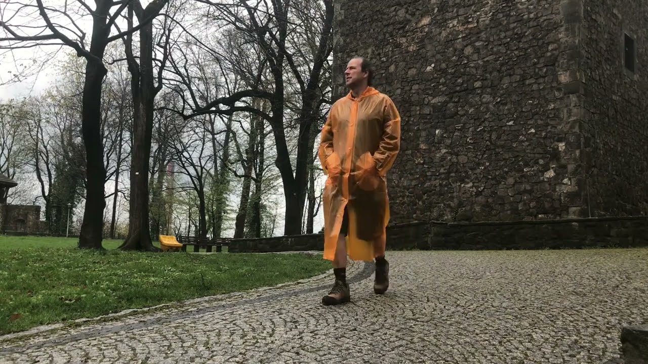 REGENPAAR-CASTLE WALK(CIESZYN-POL) IN ORANGE PVC RAINCOAT