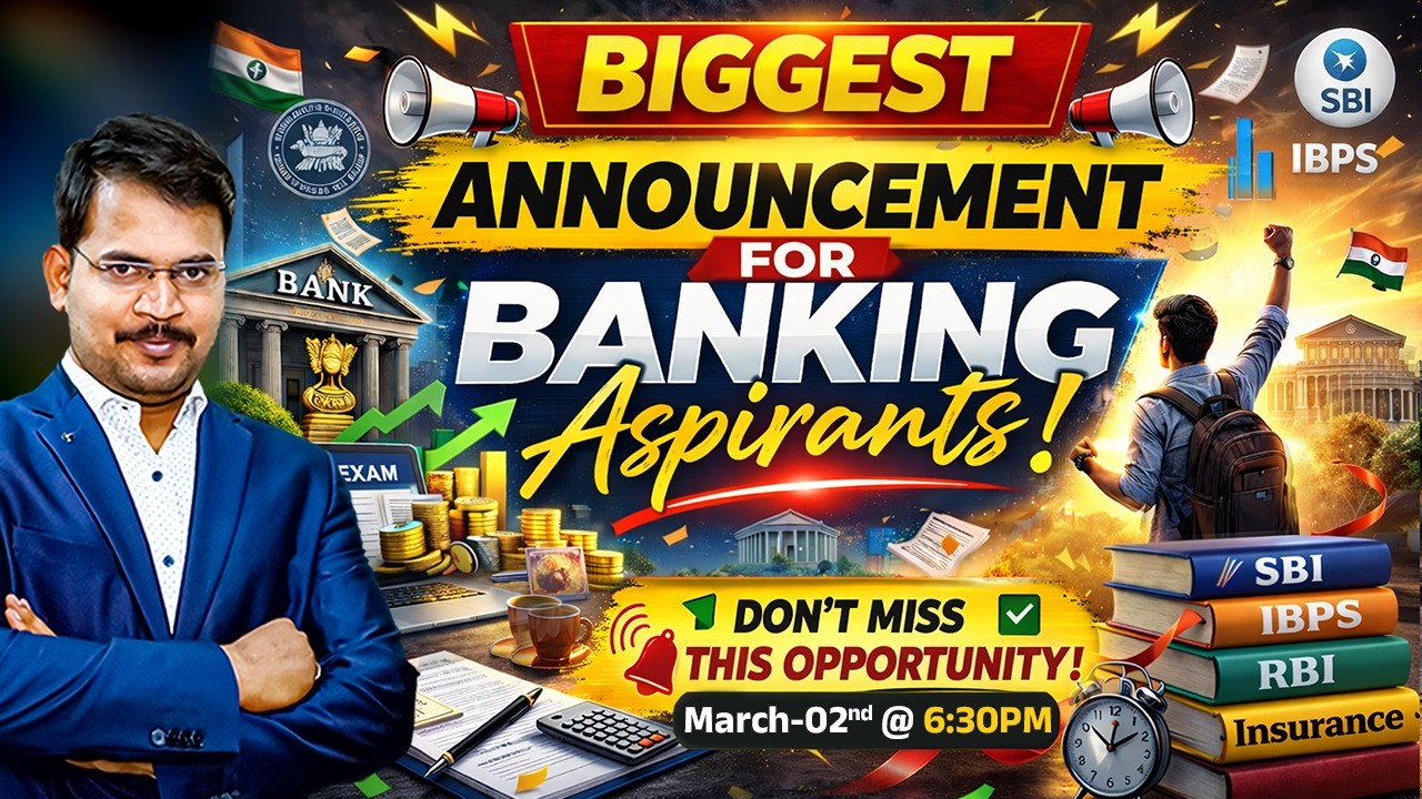 BIGGEST ANNOUNCEMENT FOR BANKING ASPIRANTS | SIVA REDDY LOGICS