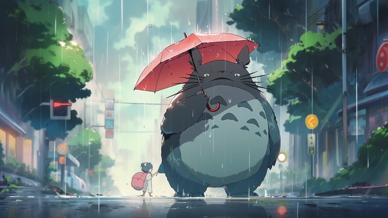 Relaxing Ghibli Music + Rain Sounds - Best Ghibli Piano Collection, BGM for work/relax/sleep