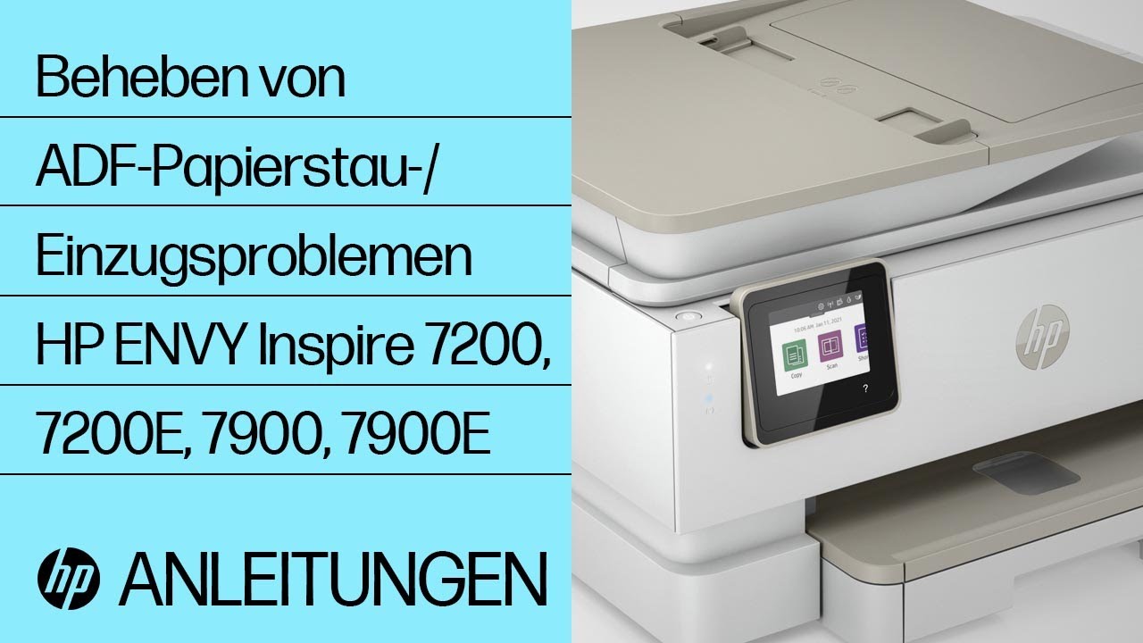 Beheben von ADF-Papierstau-/Einzugsproblemen | HP ENVY Inspire 7200, 7200E, 7900, 7900E | HP Support