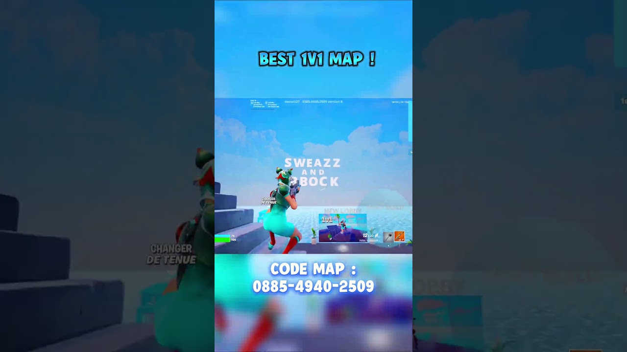Best 1v1 Map : CODE 0885-4940-2509 😎❤️😊⛱️ # #fortnite #prime #fortniteclips #gaming