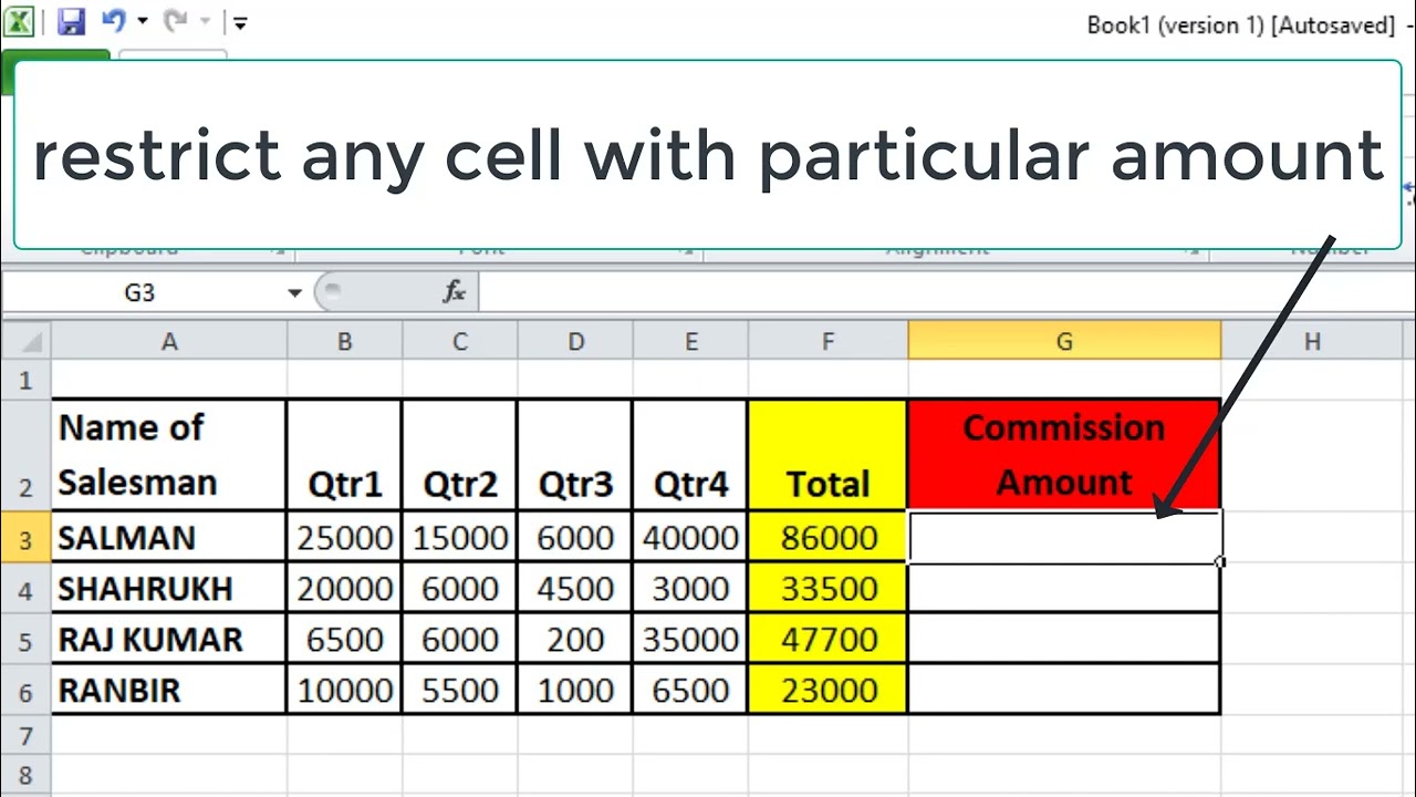 Conditional data entry in Excel - Cell Value Restrict to Particular Value - Validate Value in Excel