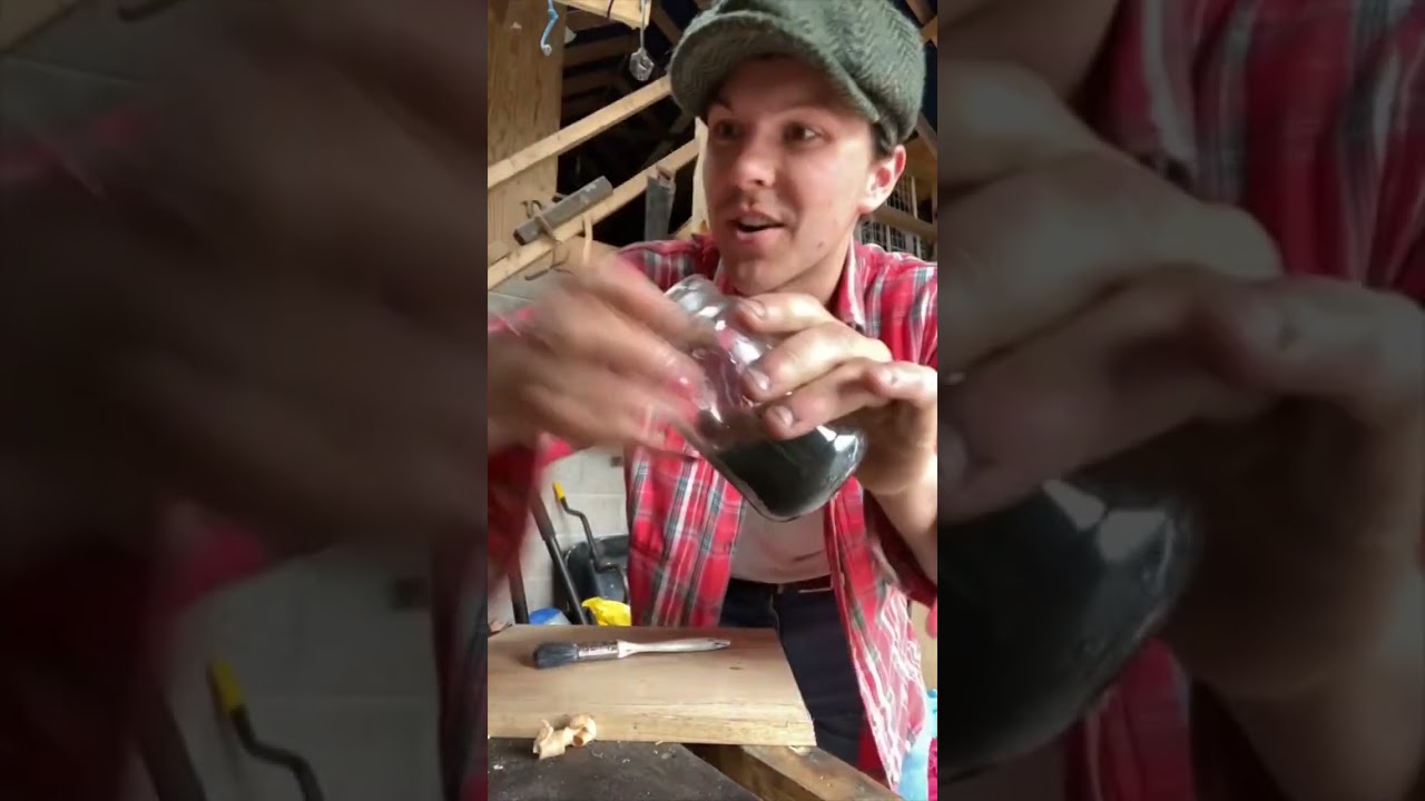 Ebonising Oak With Vinegar and Steel Wool. #shortvideo #ebonising #woodwork