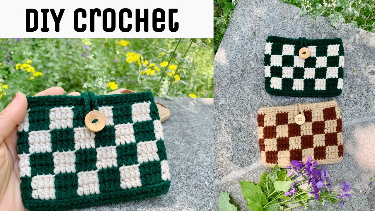 Вязание крючком своими руками/Сумка крючком/Кошелек крючком/Простой урок по вязанию сумки крючком...
