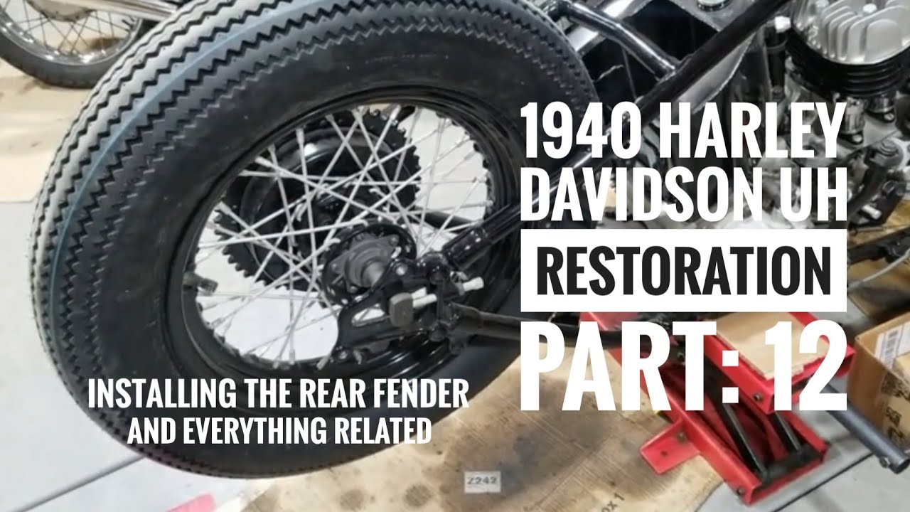 Реставрация Harley Davidson UH 1940 года. Часть 12. Установка заднего крыла и всё, что с этим свя...
