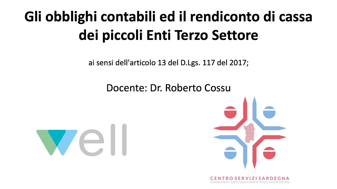 Obblighi contabili e rendiconto di cassa dei piccoli Enti Terzo Settore art. 13 del D.Lgs. 117  2017