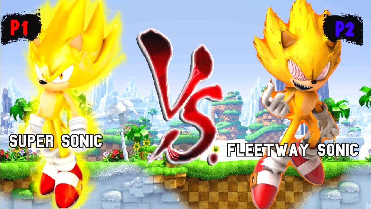 Super Sonic VS Fleetway Sonic I Sonic Battle JUS MUGEN v4