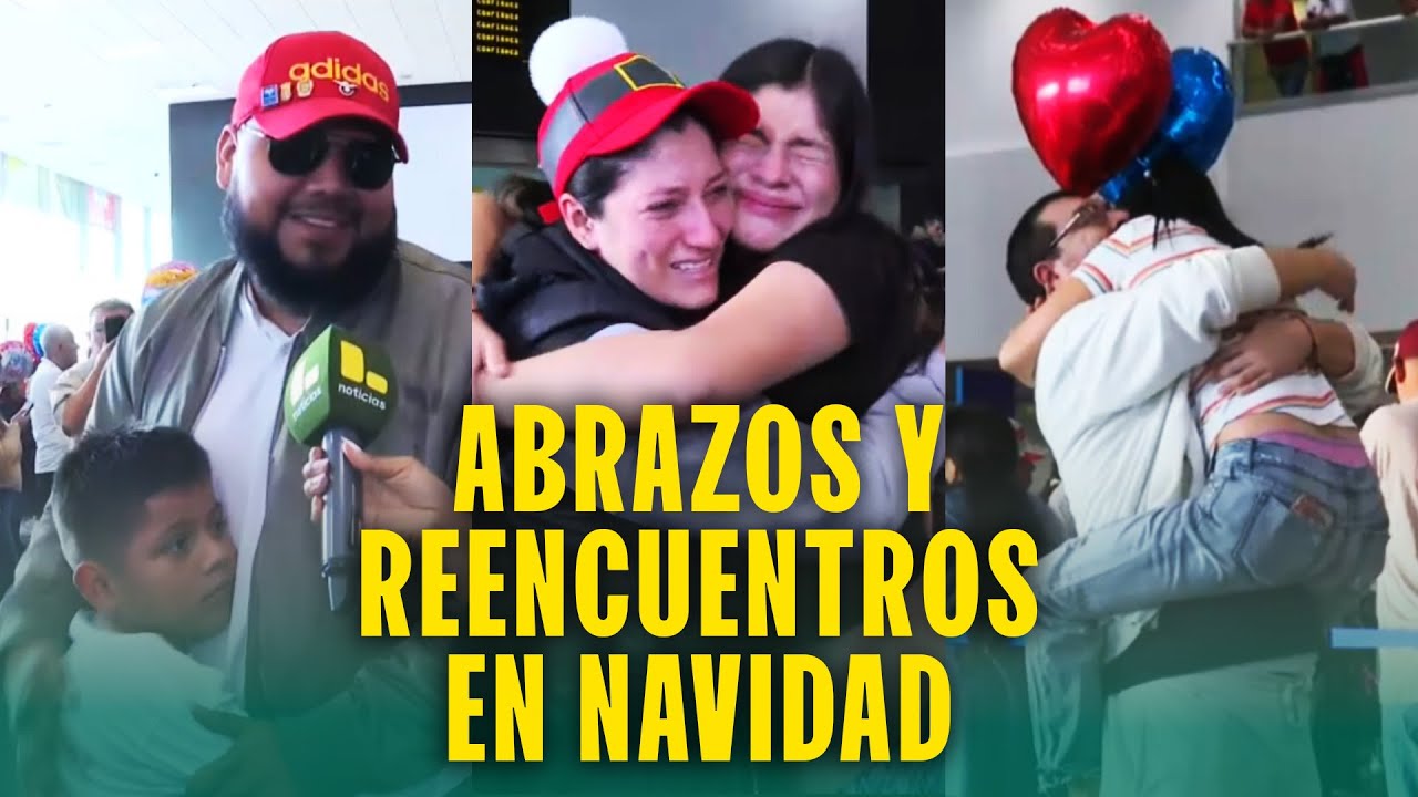 40 minutos de abrazos en aeropuerto el día de Navidad: 