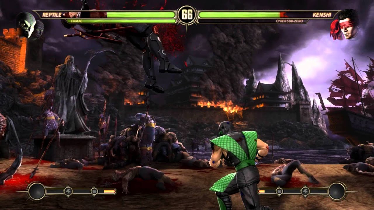 Mortal Kombat KE PC gameplay Reptile/Ermac vs Cyber Sub Zero/Liu Kang Tag Ladder