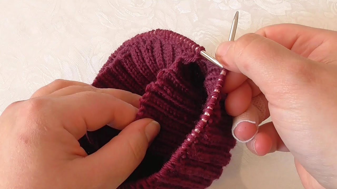 Knit together double folded edge (no sewing)