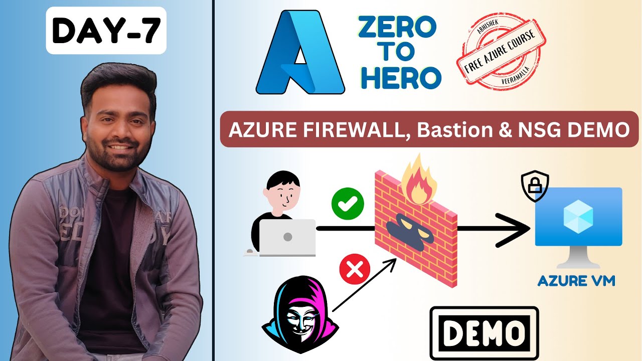 Day-7 | Azure Networking Demo | Azure VNet, Firewall, NSG and Bastion | Beginner Level Azure Project