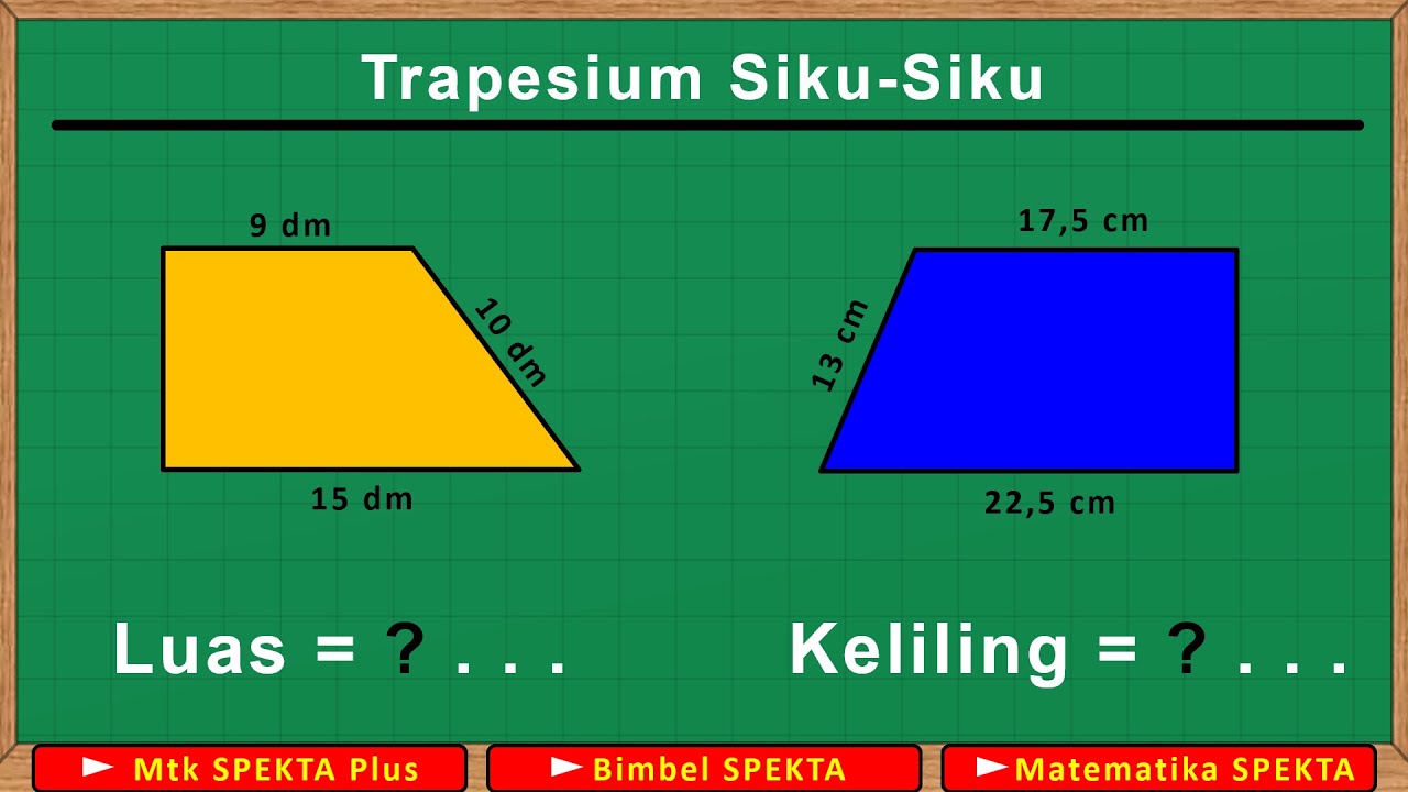 Menghitung Luas Dan Keliling Trapesium Siku siku, Jika Tingginya Tidak Diketahui