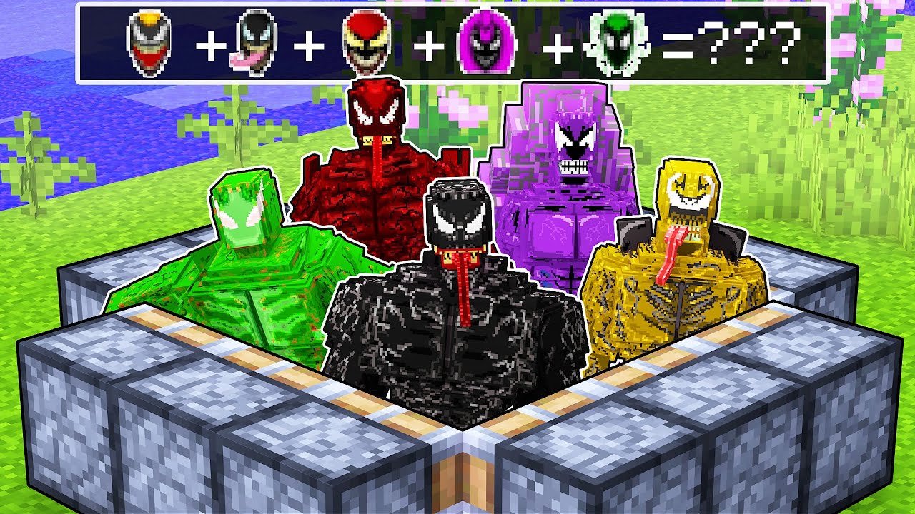 MISTUREI O VENOM E TODOS OS SYMBIONTES no MINECRAFT!