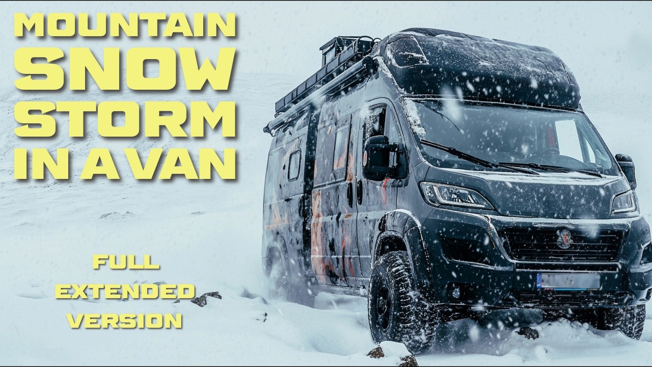 Snow Storm Winter Camping in Cozy Van. Blizzard Whiteout. Heavy Snowfall Freezing Temps #vanlife