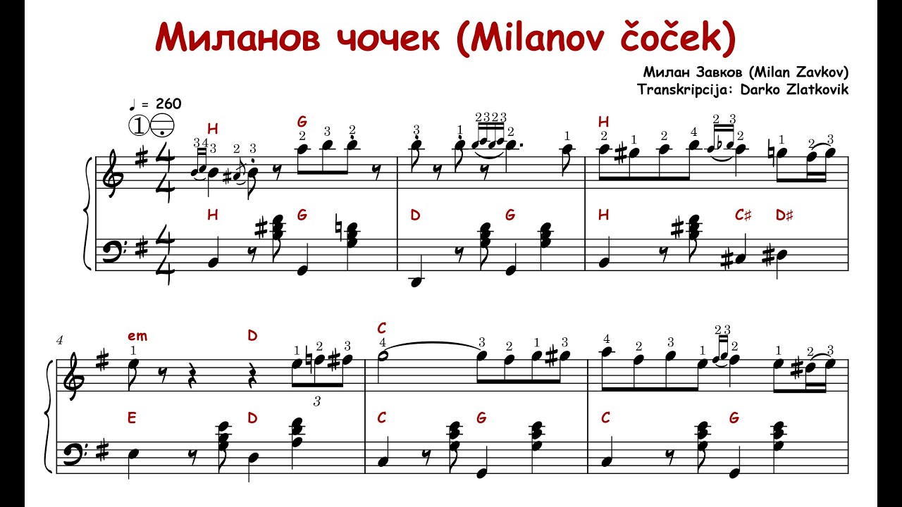 [100 Makedonski ora i čočeci] [Notni zapis za harmoniku] 32/100. Миланов чочек - Милан Завков