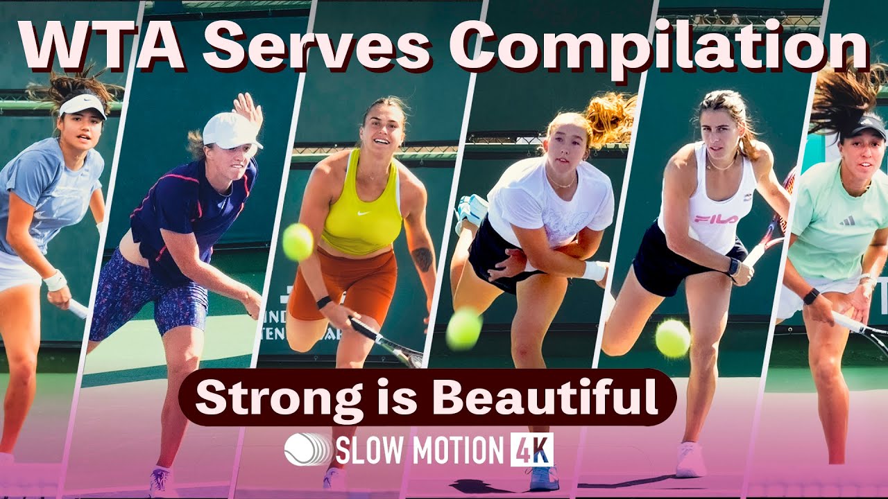 Top WTA Serves | Slow Motion 4K 120fps (Front View)