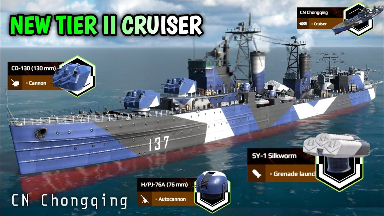 Modern Warships CN Chongqing - New T2 Cruiser 🔥 Review & Gameplay 