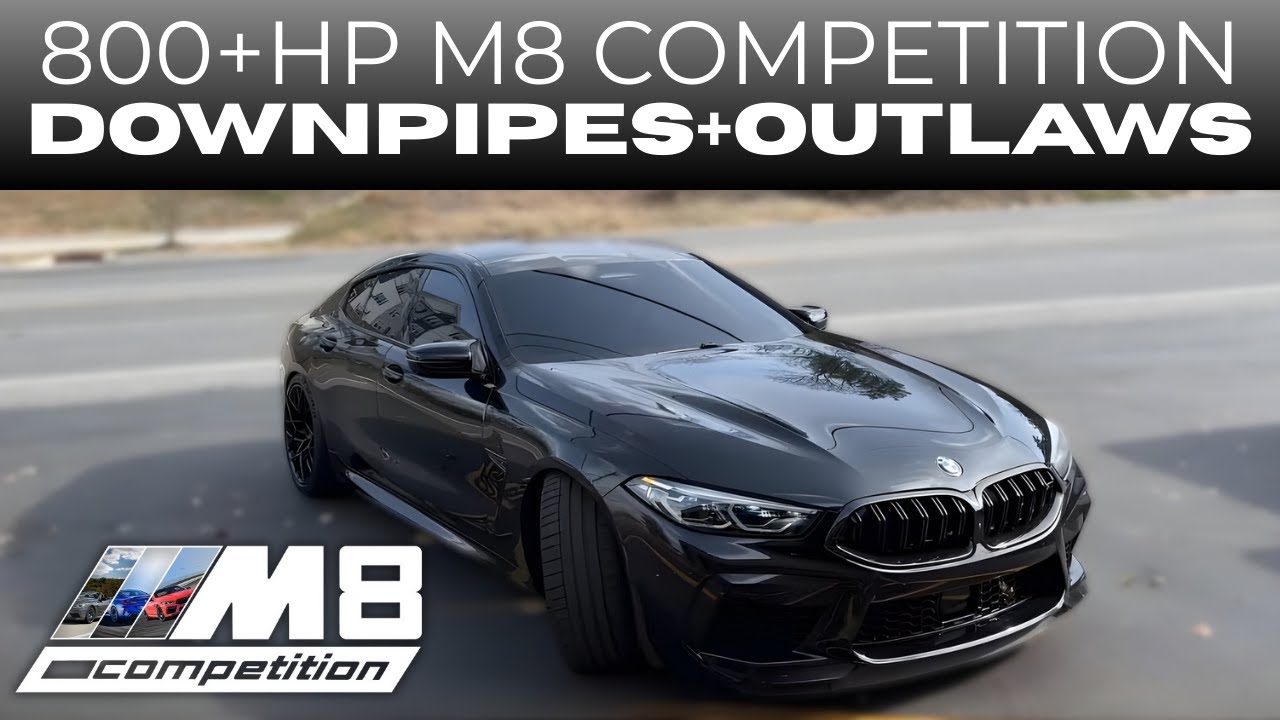 BMW M8 Competition 2020 года мощностью более 800 л.с. с выхлопными трубами и глушителями Flowmast...