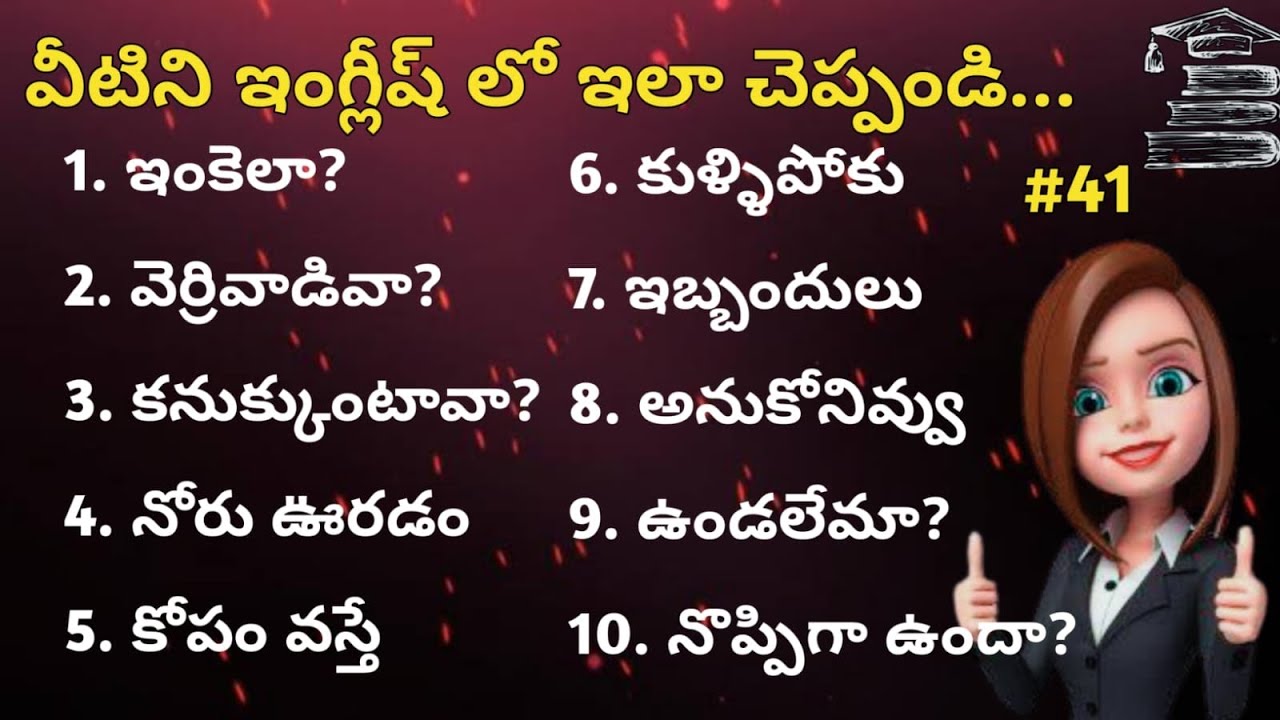 English Vocabulary #41 | Learn English through Telugu | Tinglish Teacher