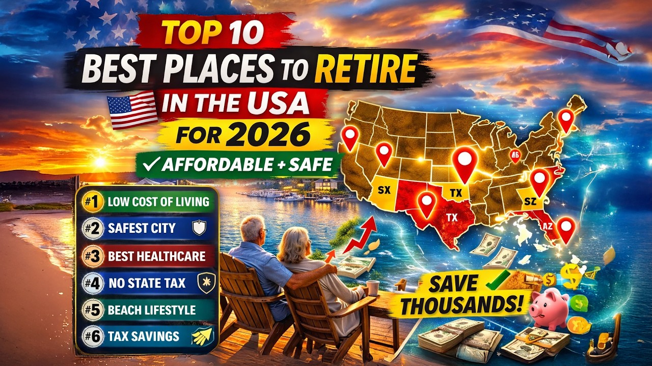Top 10 Best Places to Retire in the USA for 2026 (Affordable + Safe Ranked)