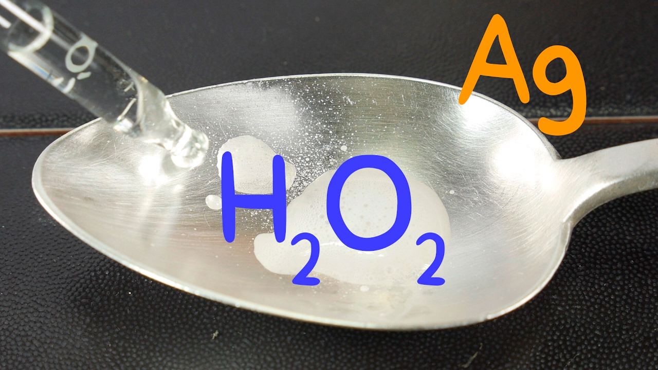 Agua Oxigenada + Plata (catalizador). Descomposición del H2O2
