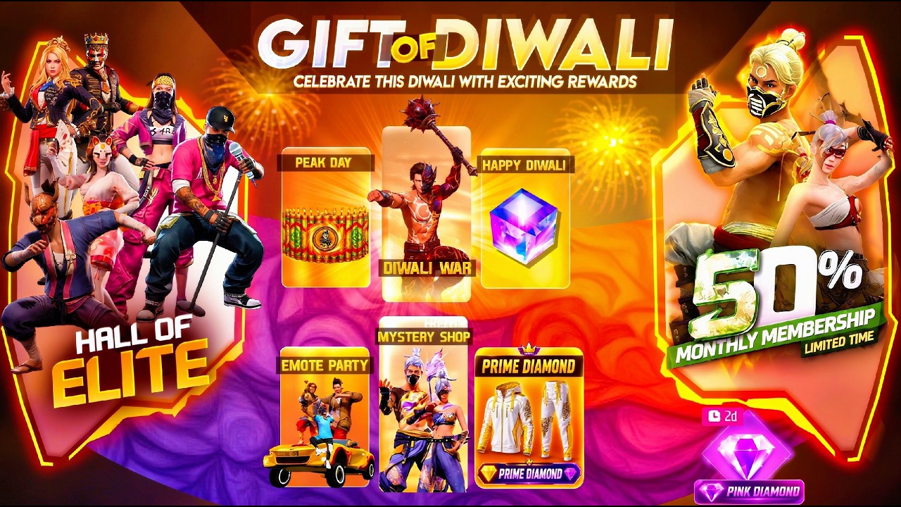 Diwali Event Free Fire 2026🔥🥳| Prime Diamond + Elite Pass Return |Free Fire New Event| ff new event