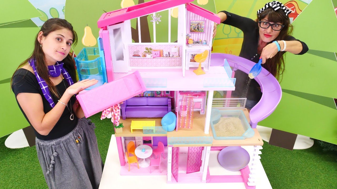 Ayşe VS Ümit - iyi kötü dekorasyoncu! Barbie Dream House dekor yapma oyunu! Komik videolar