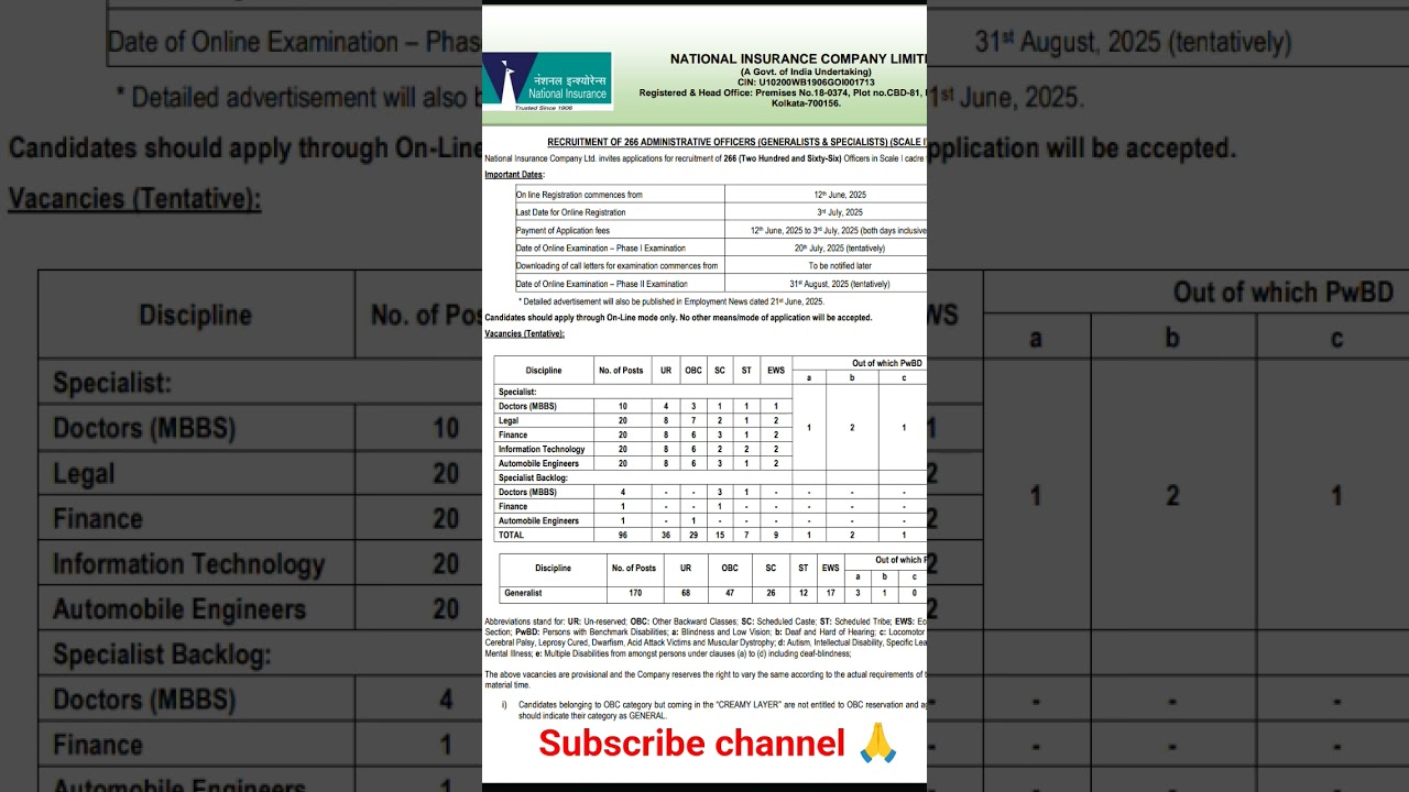 National Insurance Company (NICL) legal post -20🤗 #2025#shorts #exam #update #legal ##job #vacancy
