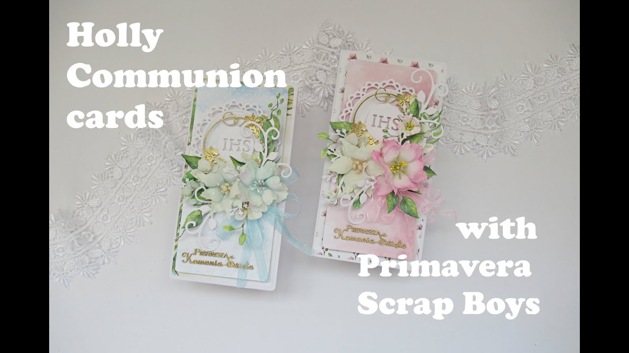 🌺Holly Communion cards with Scrap Boys Primavera collection 🌺 #scrapboys #hollycommunion