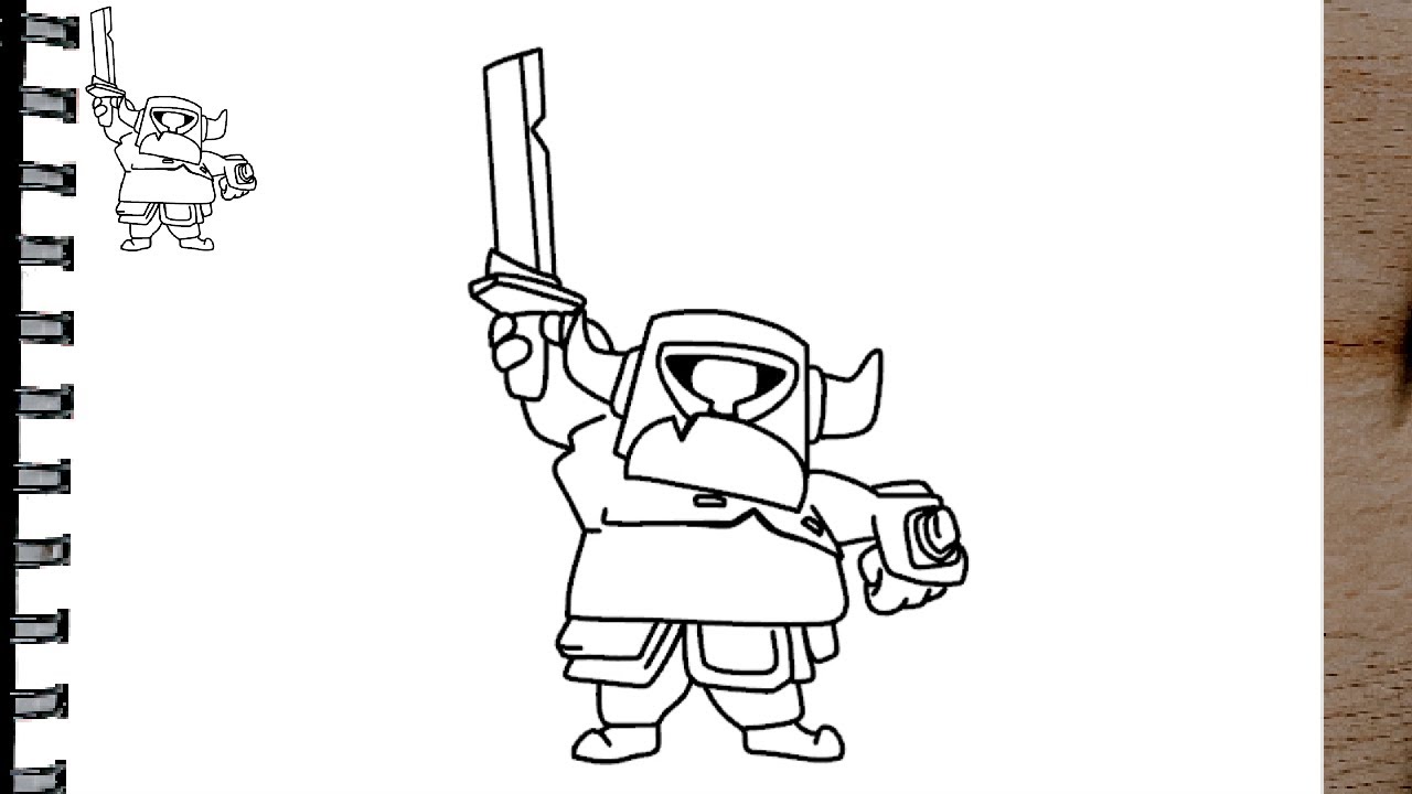 Como dibujar a Mini Pekka de Clash Royale