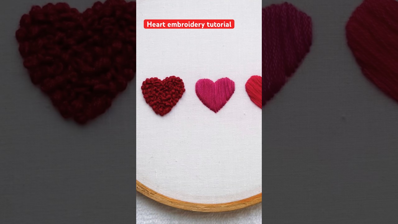 Heart embroidery / embroidery designs / hoopart embroidery / love embroidery /simple emmbroidery/art
