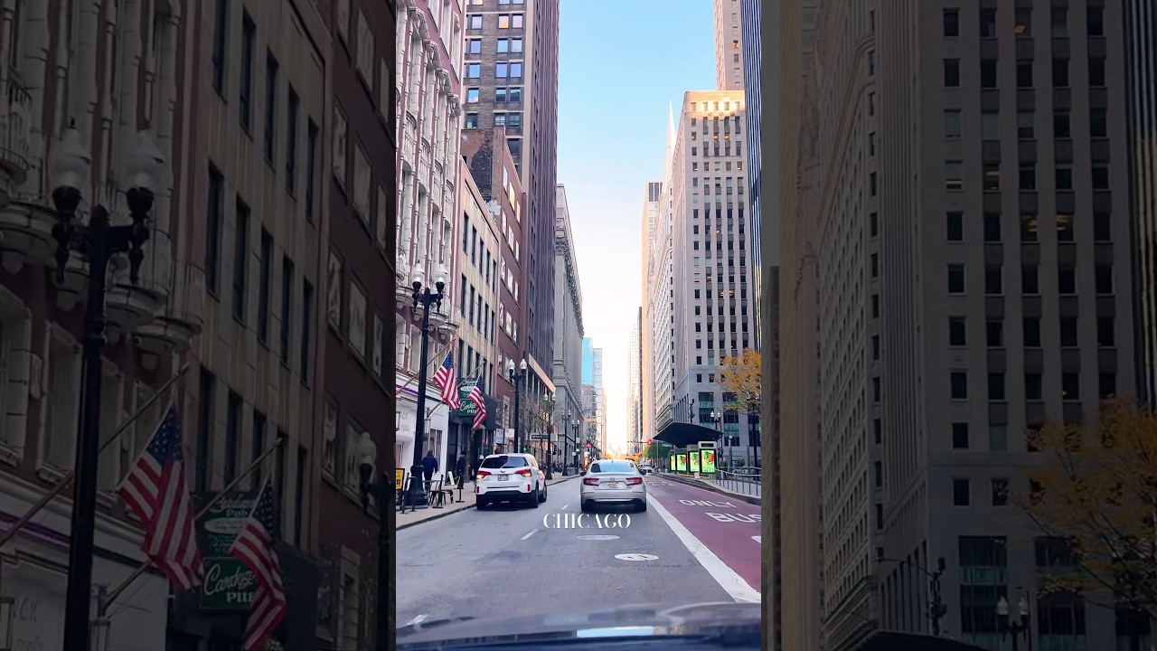 Downtown Chicago view, driving in Chicago, the Windy City #chicagoland  #illinois #usashorts
