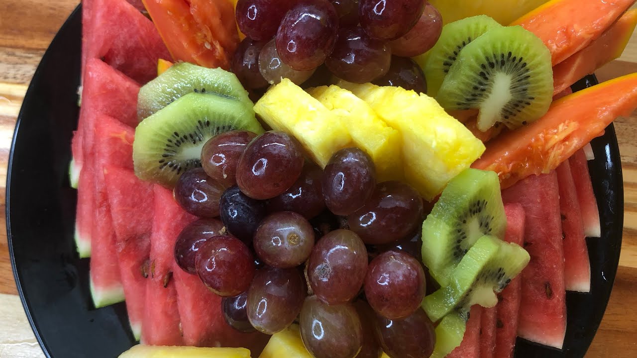 Simple Fruit Plate | 5 Fruits | How to peel pineapple | How to peel water melon