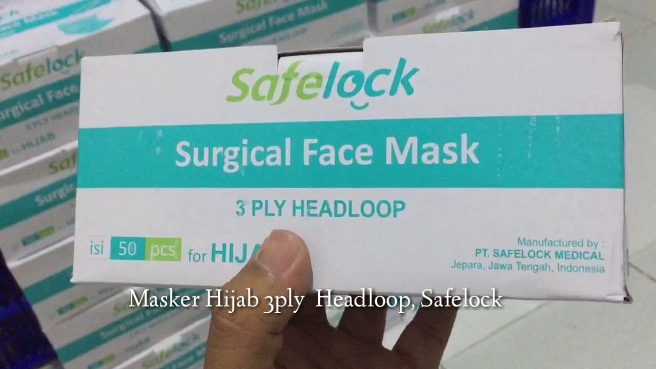 REVIEW REAL PRODUK MASKER HIJAB HEADLOOP 3PLY SAFELOCK ISI 50PCS @mrlambok1688 #masker3ply