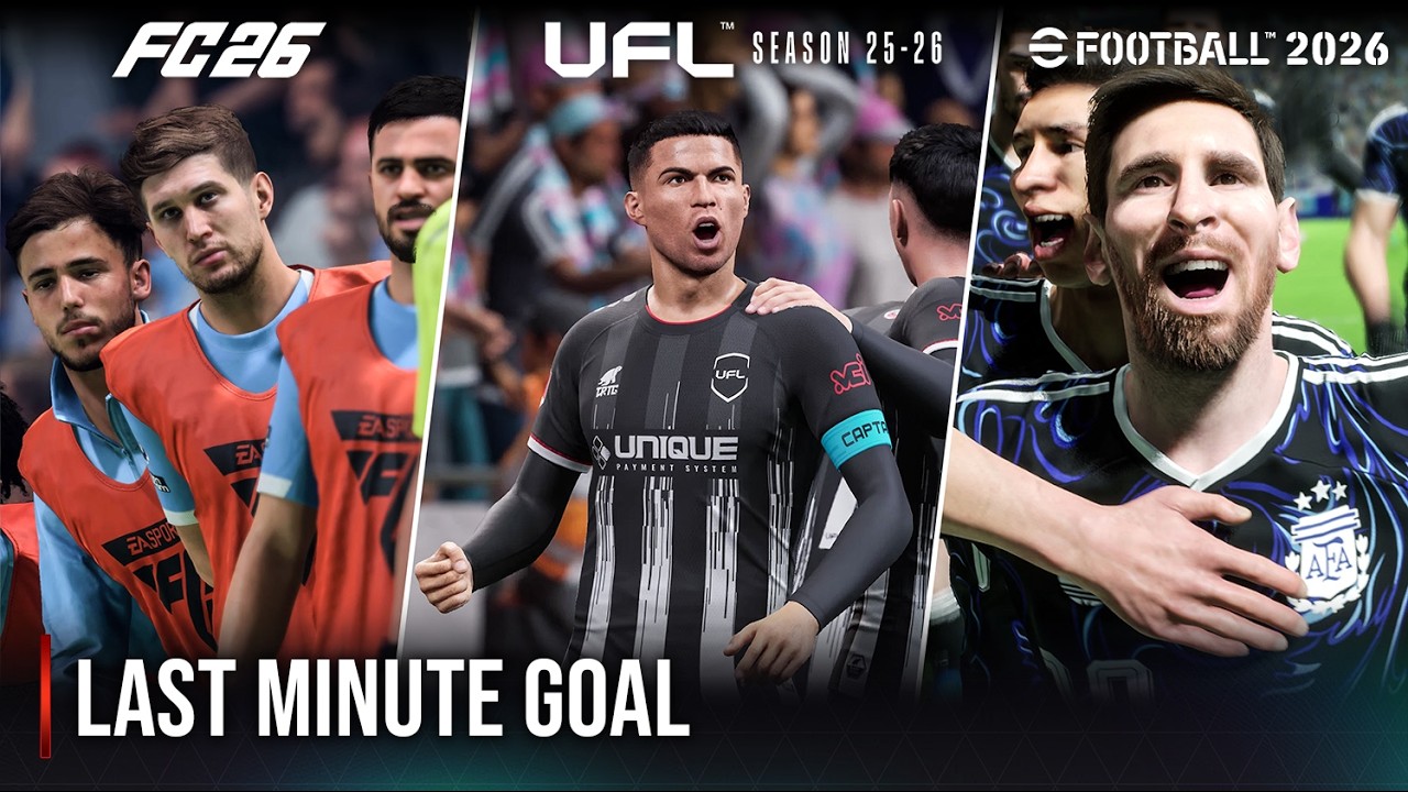 UFL против EA Sports FC 26 против eFootball 26 | Гол на последних минутах