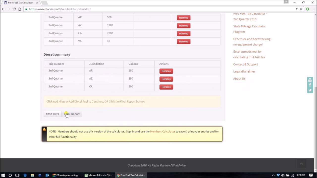 How to use the IftaBoss free fuel tax calculator demo