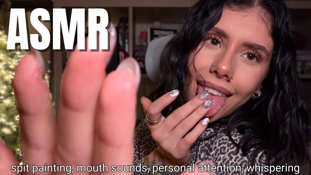 ASMR cleaning your face - spit painting, mouth sounds, personal attention) 😶&zwj;🌫️ FOR SLEEP