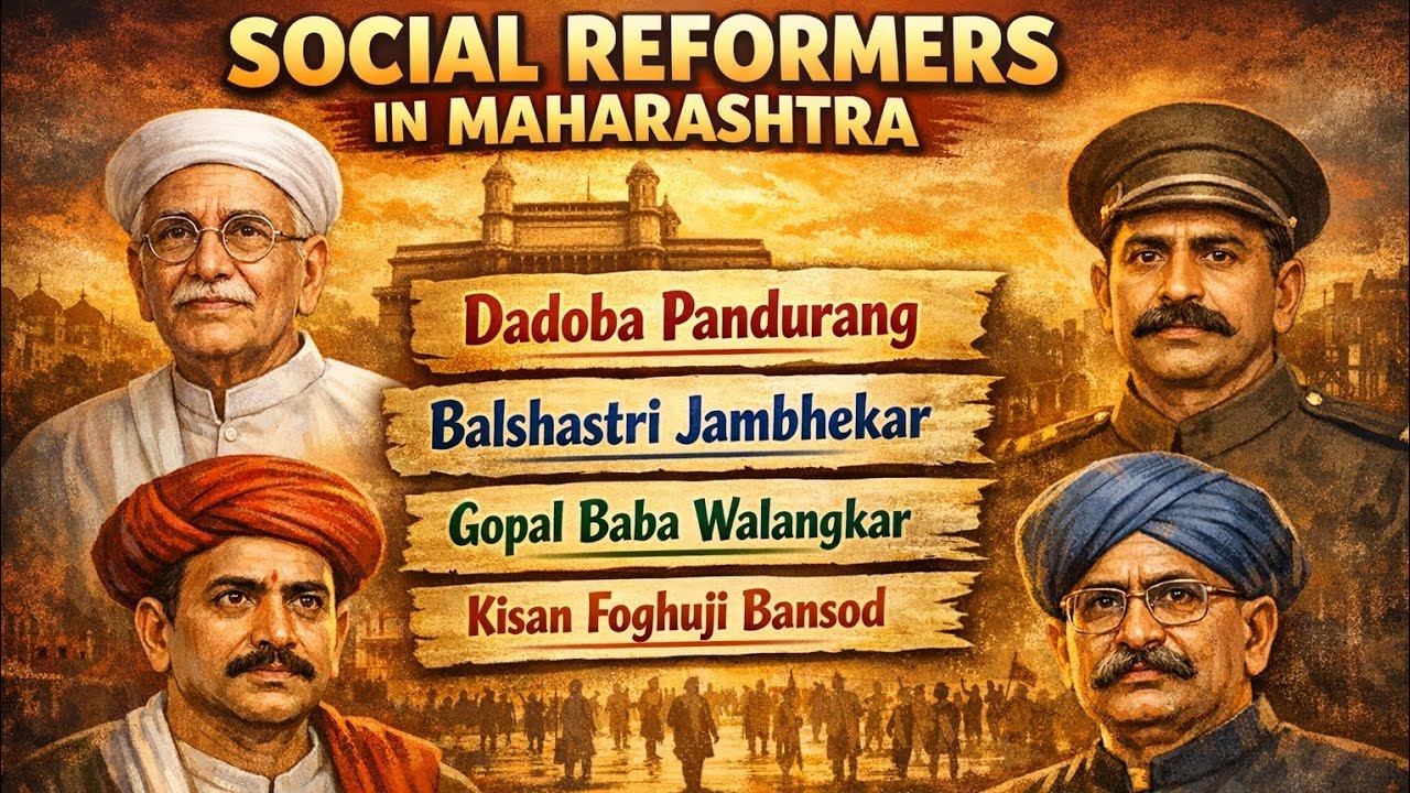 Social Reformers in Maharashtra | Dadoba Pandurang | Balshastri Jambhekar | Gopal Baba Walangkar