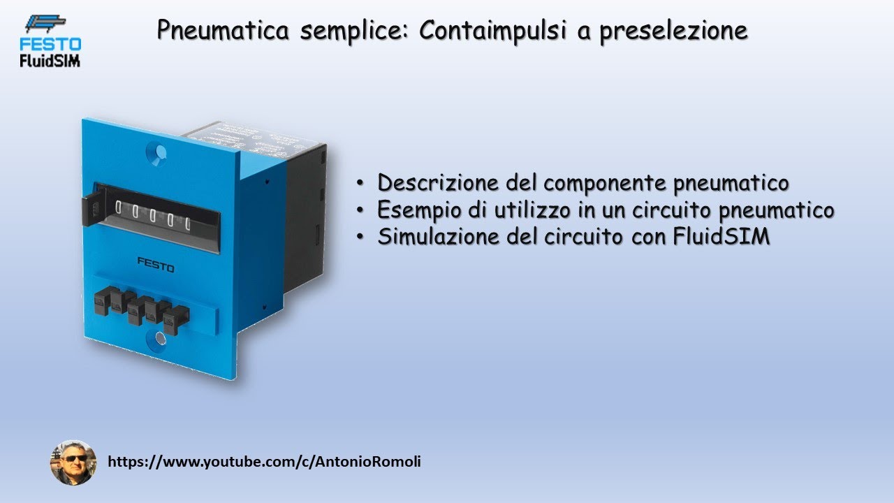 Pneumatica semplice: Contaimpulsi a preselezione. Schema pneumatico e simulazione