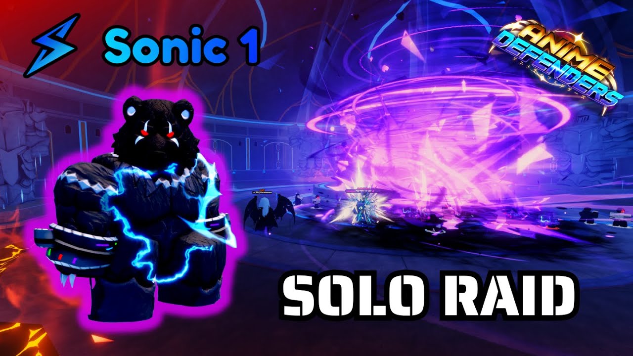 SOLO Raid with  ☆ BEAR KING (Unlocked)  in Anime Defenders Roblox 🇮🇩