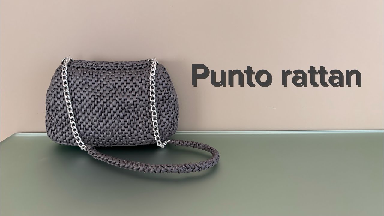 Crochet rattan stich. Borsa realizzata con punto rattan