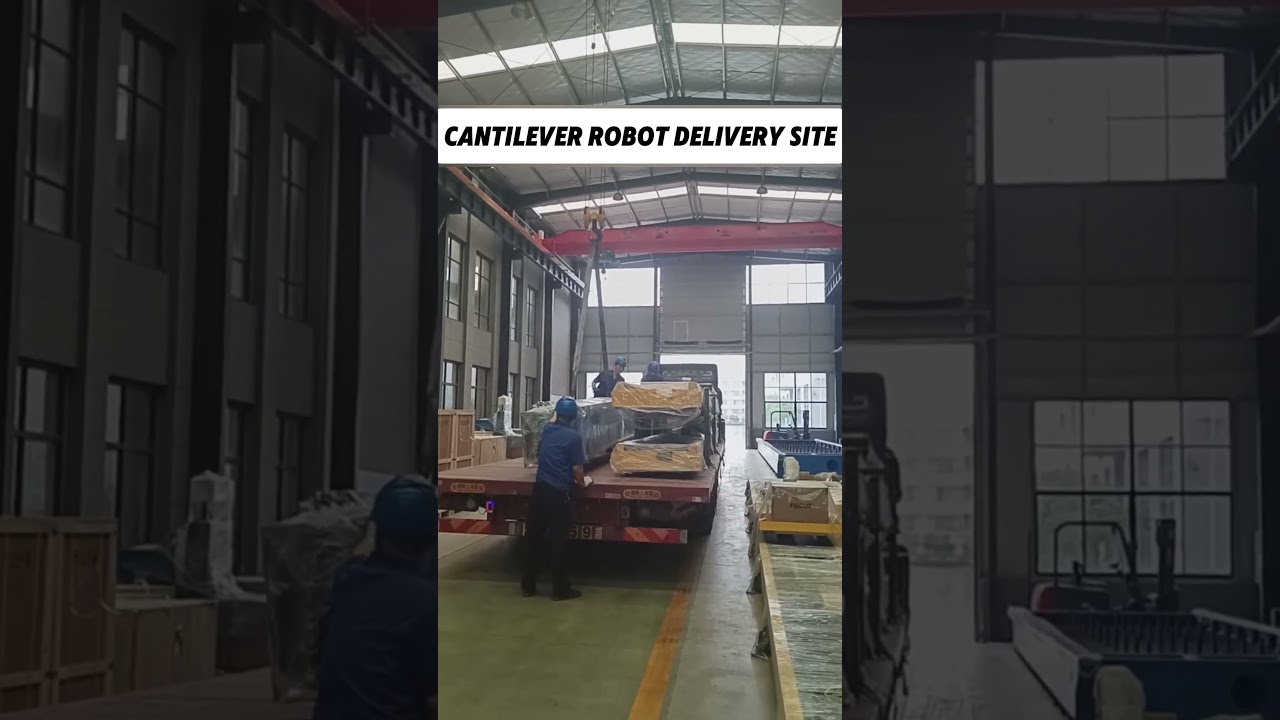 Cantilever robot delivery site #weldingrobot