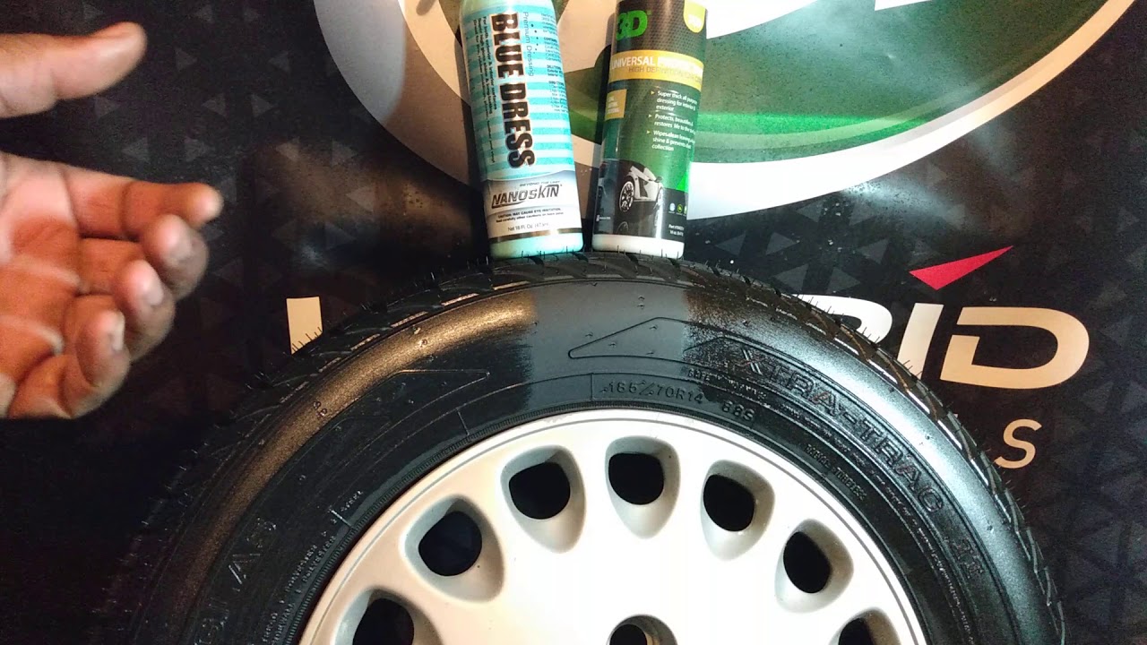 nanoskin blue dress tire shine vs 3d universal tire shine