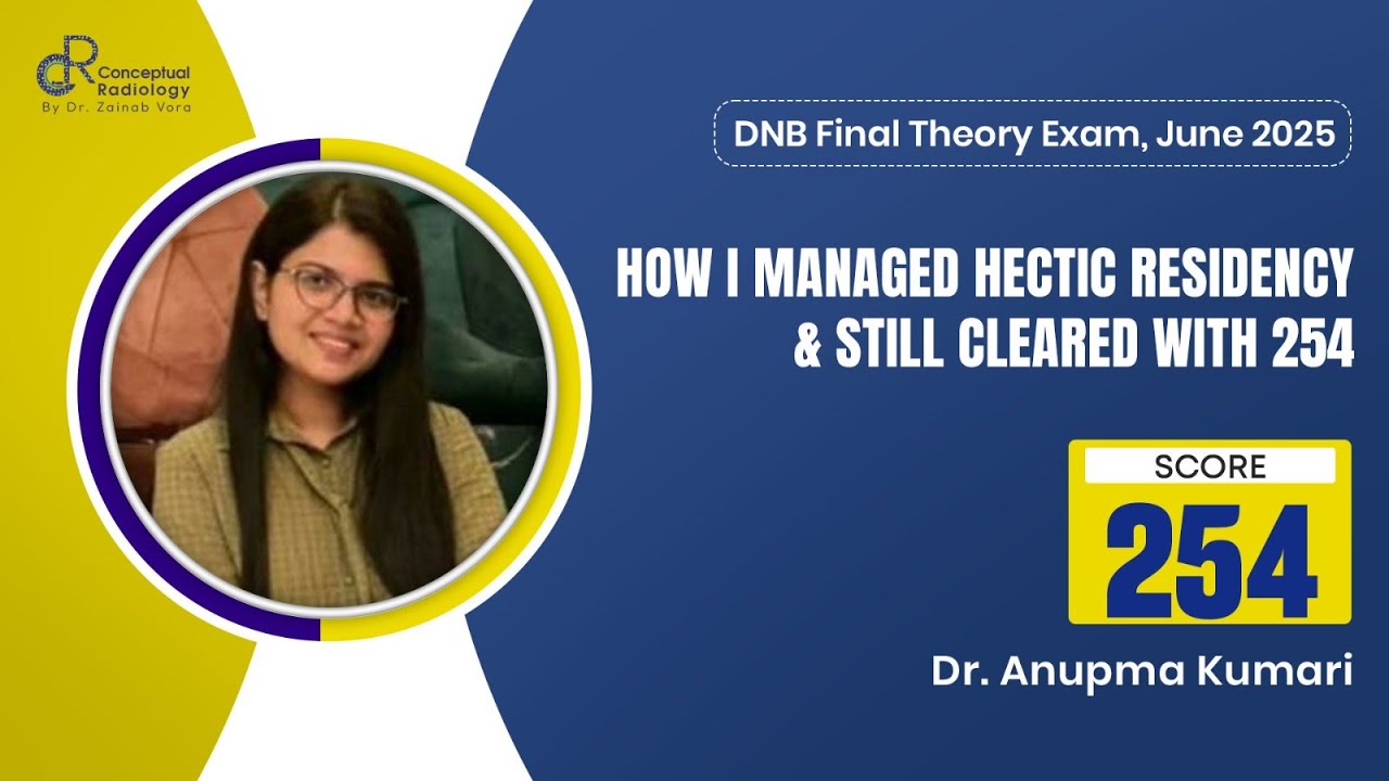 DNB Final Exam June 2025 | Dr. Anupma (Score 254) | Conceptual Radiology | Dr. Zainab Vora