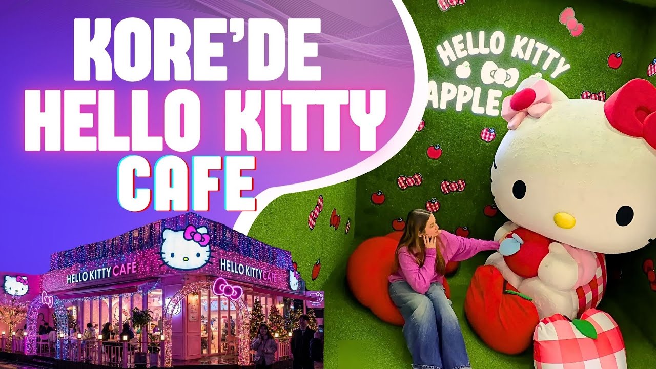 Seul'ün En Tatlı Noktası! 🎀 Hello Kitty Apple Cafe İçini Geziyoruz (Pembe Cennet) 🇰🇷 #HelloKittyCafe