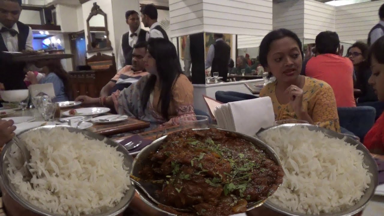 Dinner in Amritsar - Rice with Kashmiri Lamb Ghost Kadai & Amritsari Kulcha