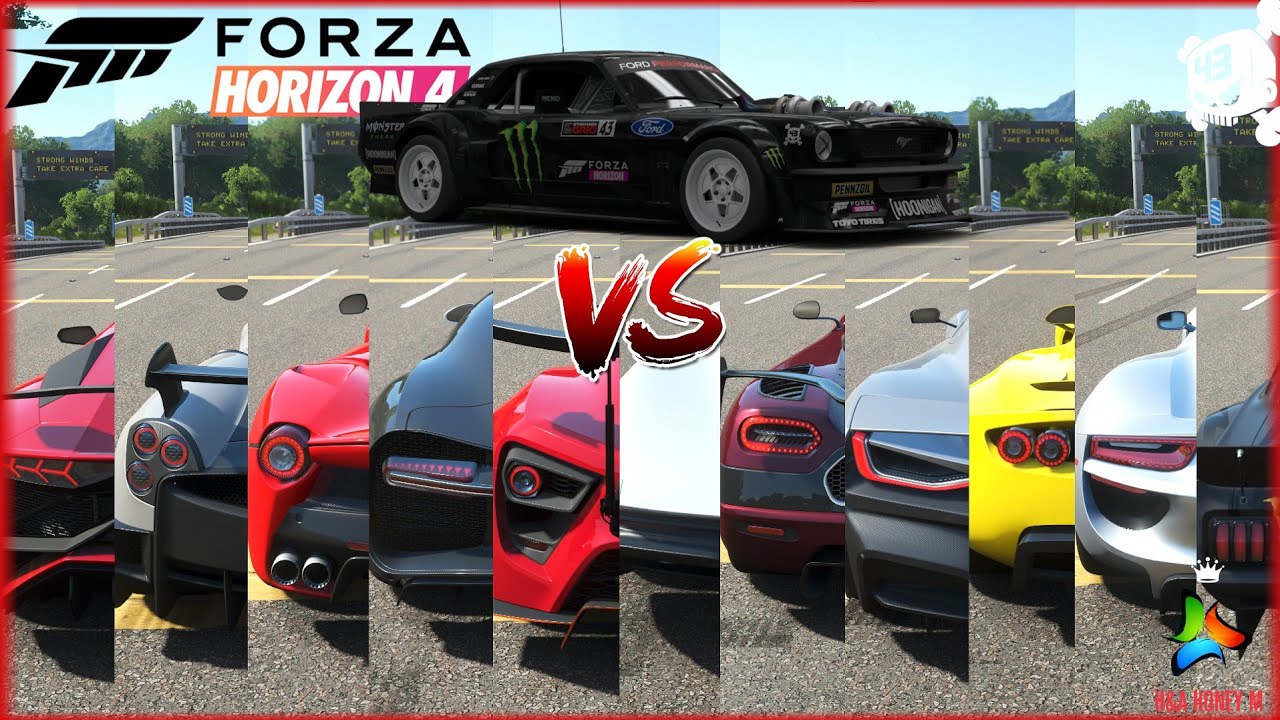 Forza Horizon 4 1965 Ford Mustang Hoonicorn vs Hypercars | Top Speed Battle | 4K Gameplay