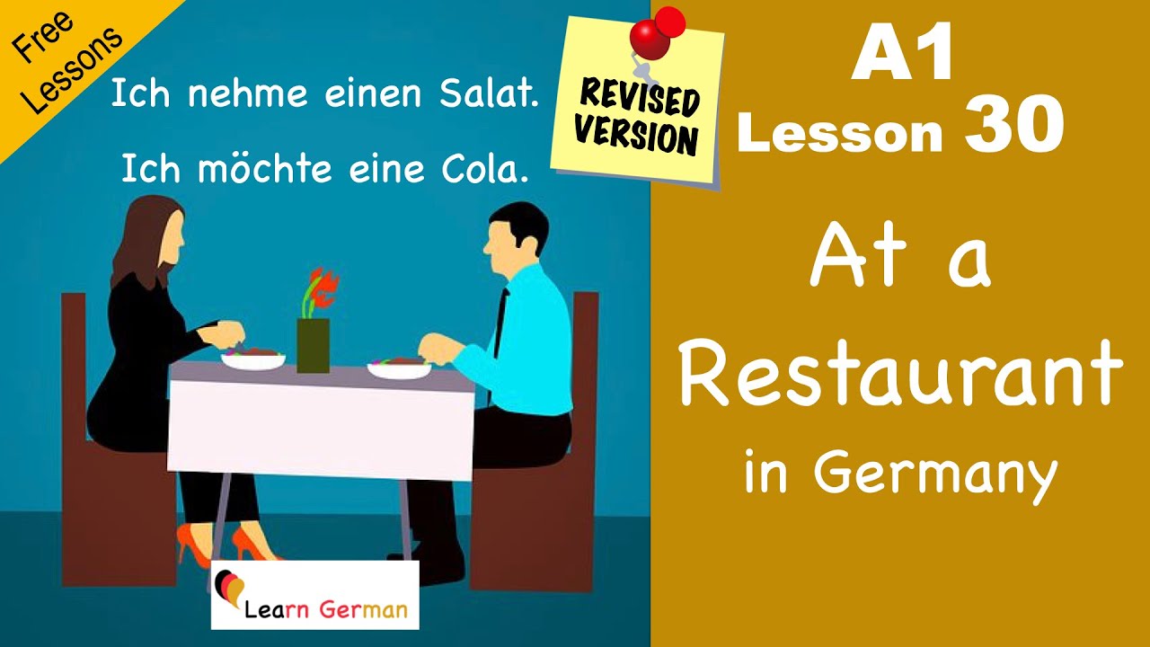 A1- Lesson 30 | Ordering in a Restaurant or Caf&eacute; in German | Revised | Learn German for beginners