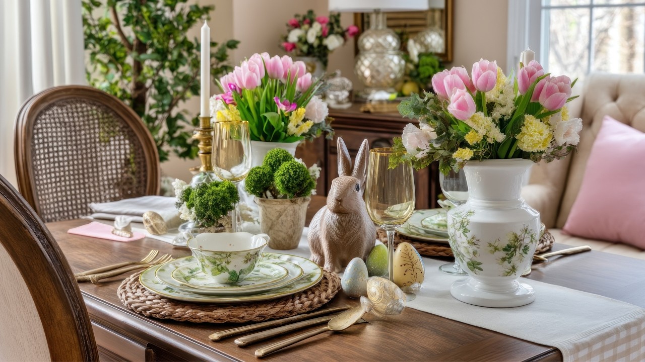 Beautiful Easter Home Decor Ideas | Elegant Cottage Style with Pastels, Florals & Gingham