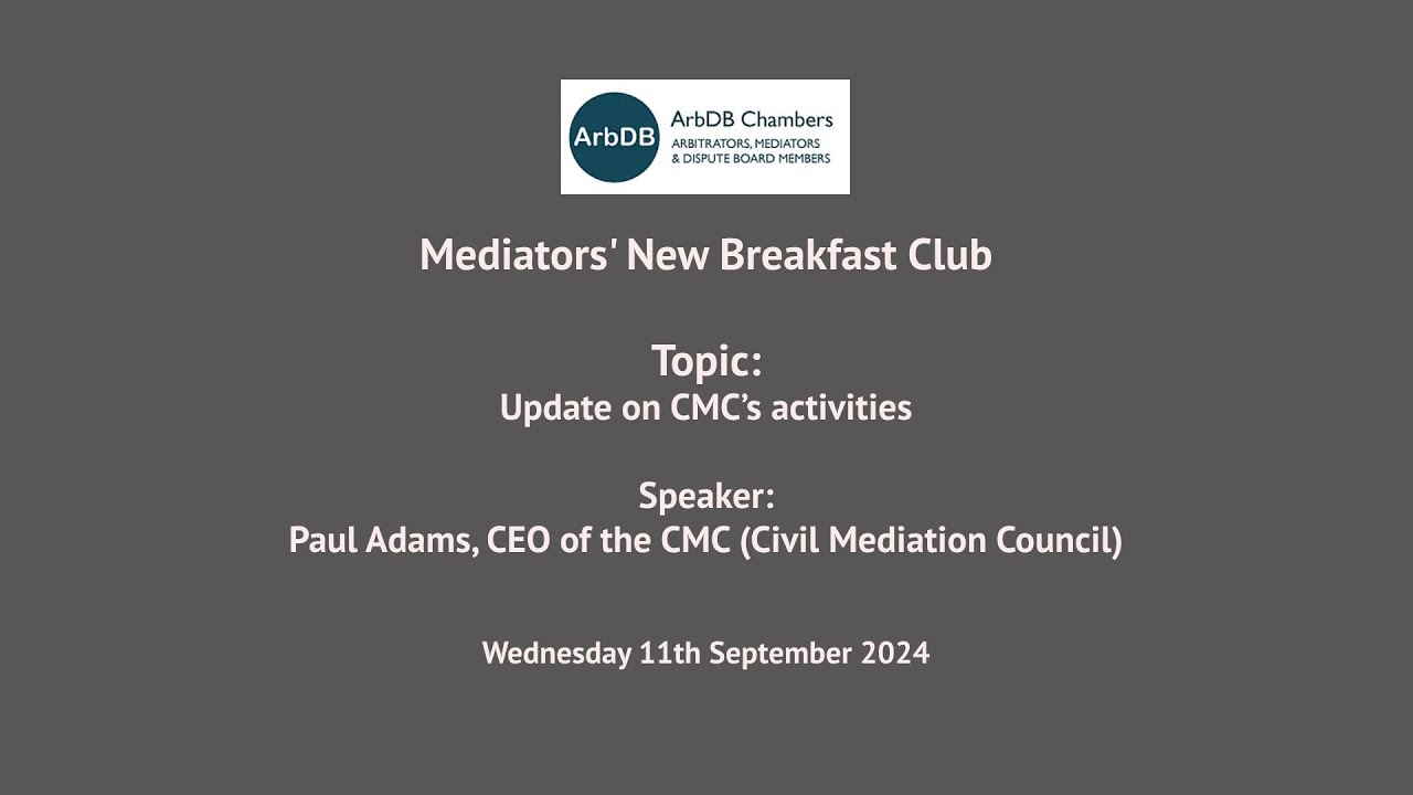 Mediators' New Breakfast Club - 11th September  2024